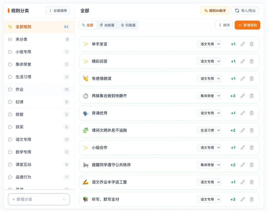 积分规则管理与分值配置界面
