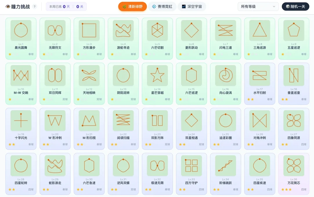 瞳力挑战（眼肌训练）首页